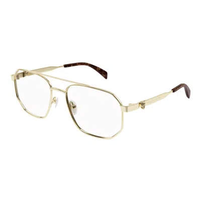Alexander Mcqueen Demo Pilot Men's Eyeglasses Am0459o 002 57 In Burgundy