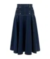 Alexander Mcqueen Denim A-line Skirt In Blue