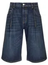 Alexander Mcqueen Denim Bermuda In Blue