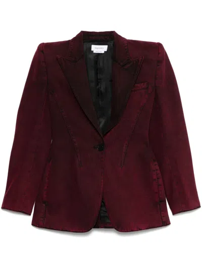 Alexander Mcqueen Denim Blazer In 红色