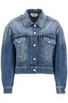 Alexander Mcqueen Denim Cocoon Jacket In Blue