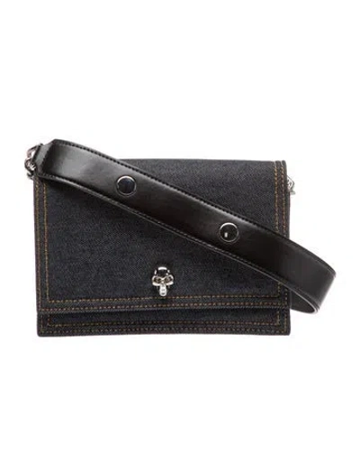 Pre-owned Alexander Mcqueen Denim Crossbody Bag In Black