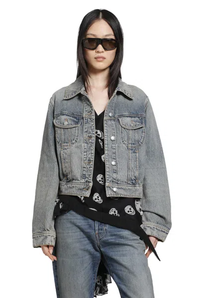 Alexander Mcqueen Denim Jacket In Blue