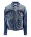 Alexander Mcqueen Panelled Denim Jacket In Blue