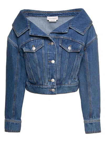 Alexander Mcqueen Denim Jacket In Bluestonewash
