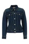 Alexander Mcqueen Mcqueen Women Denim Jacket In Darkstonewash