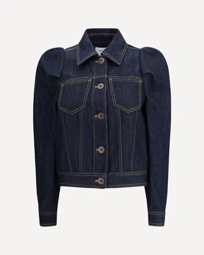 ALEXANDER MCQUEEN DENIM JACKET WITH POINTED SHOULDERS