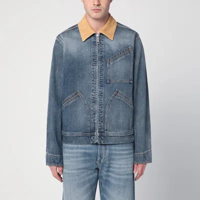 ALEXANDER MCQUEEN ALEXANDER MCQUEEN DENIM JACKET WITH SUEDE COLLAR