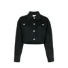 Alexander Mcqueen Black Solid Shirt Collar Jacket In Black