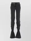 Alexander Mcqueen Mcqueen Asymmetric Closure Black Denim Jeans In Black