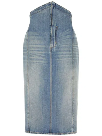 ALEXANDER MCQUEEN ALEXANDER MCQUEEN DENIM LONG SKIRT