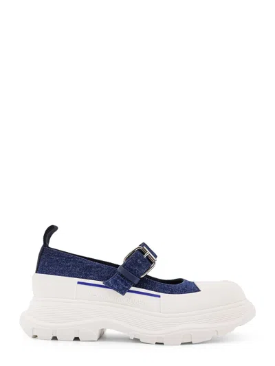Alexander Mcqueen Denim Mary Jane In Blue
