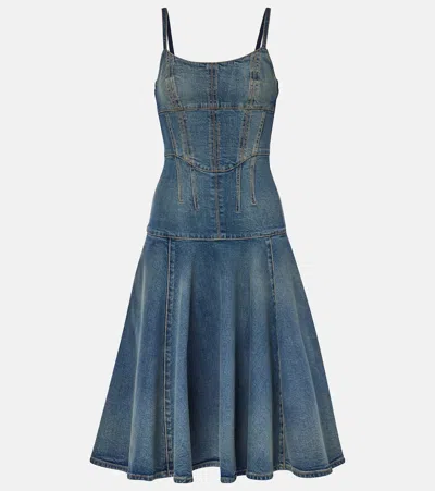 Alexander Mcqueen Denim Midi Dress
