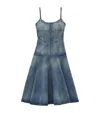 Alexander Mcqueen Stonewashed Denim Midi Dress In Blue