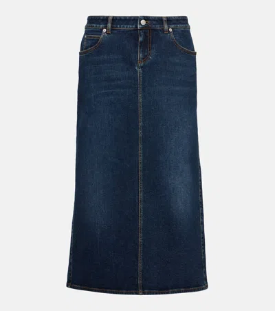 Alexander Mcqueen Bleistiftrock Aus Denim In Blue