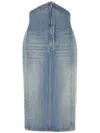 Alexander Mcqueen Alexander Mc Queen Denim Long Skirt In Blue