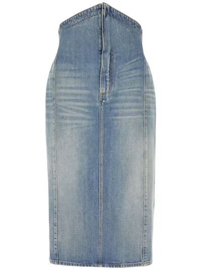 ALEXANDER MCQUEEN DENIM MIDI SKIRT