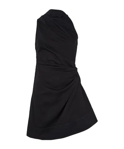 Alexander Mcqueen Denim Mini Dress In Black