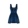 Alexander Mcqueen Denim Mini Dress Women In Blue