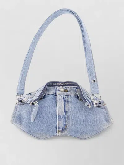 Alexander Mcqueen Denim Mini Shoulder Bag In Blue
