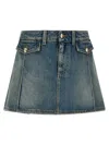 Alexander Mcqueen Mcqueen Women Denim Mini Skirt In Blue