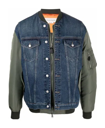 ALEXANDER MCQUEEN ALEXANDER MCQUEEN HYBRID DENIM BOMBER JACKET