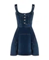Alexander Mcqueen Denim Mini Dress Women In Blue