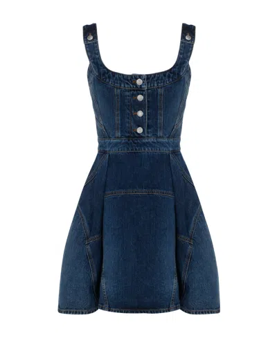 ALEXANDER MCQUEEN DENIM PINAFORE DRESS