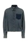 Alexander Mcqueen Denim Regular Solid Shirt In Gray