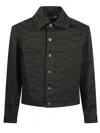Alexander Mcqueen Denim Shirt Jacket In Black