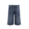 Alexander Mcqueen Denim Shorts In Blue