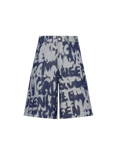 ALEXANDER MCQUEEN ALEXANDER MCQUEEN DENIM SHORTS GRAFFITI
