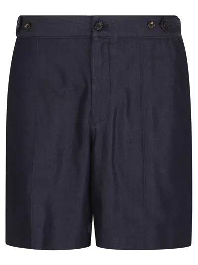 Alexander Mcqueen Tailored Shorts With Back Pockets And Belt Loops In Blue