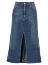 Alexander Mcqueen Washed Denim Midi Skirt