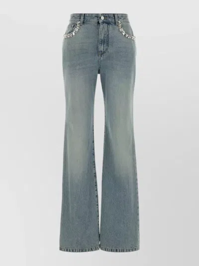 Alexander Mcqueen Denim Trousers Belt Loops Front Back Pockets In Blue