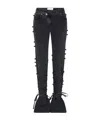 Alexander Mcqueen Flared Jeans With Unique Lace-up Detailing And High-quality Cotton Fabric In Black