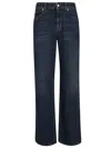 Alexander Mcqueen Denim Wide Leg Jeans In Dark Stonewash