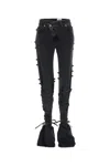 Alexander Mcqueen Flared Jeans With Unique Lace-up Detailing And High-quality Cotton Fabric