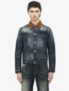 Alexander Mcqueen Trucker Jacket In Blue
