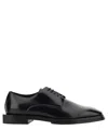 Alexander Mcqueen Logo-plaque Leather Derby Shoes In Black