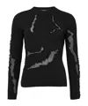 Alexander Mcqueen Destryed Long Sleeve Jumper In Black