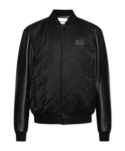 ALEXANDER MCQUEEN ALEXANDER MCQUEEN LOGO-EMBROIDERED PANELLED BOMBER JACKET