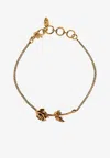 Alexander Mcqueen Dipped Rose Bracelet With Skull Charm