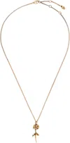 Alexander Mcqueen Dipped Rose Necklace In Gold