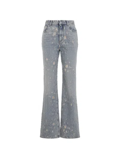 Alexander Mcqueen Distressed Feminine Fit Jeans In Blue