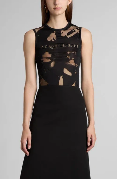 Alexander Mcqueen Distressed Logo Tank In Black