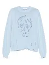 Alexander Mcqueen Mcqueen Skull Sweater In Blue