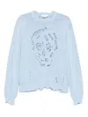 Alexander Mcqueen Mcqueen Skull Sweater In Blue