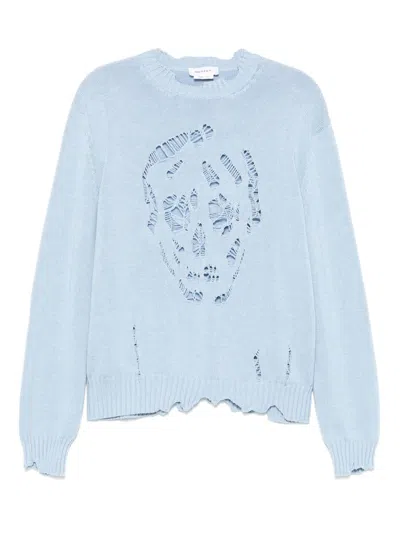 ALEXANDER MCQUEEN DISTRESSED SKULL SWEATER