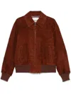 Alexander Mcqueen Distressed Zip-up Bomber Jacket In 褐色